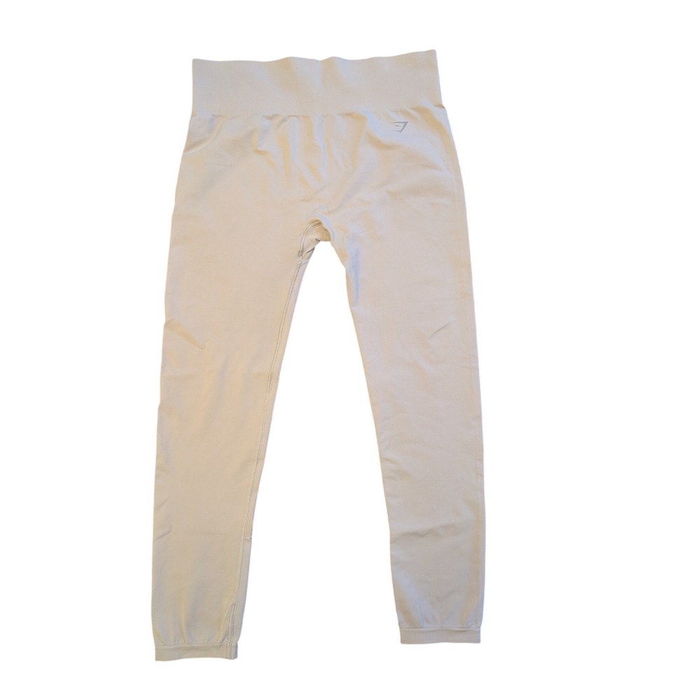 Gymshark Vital Seamless Leggings Women Small Beige High Waisted Athletic Gym